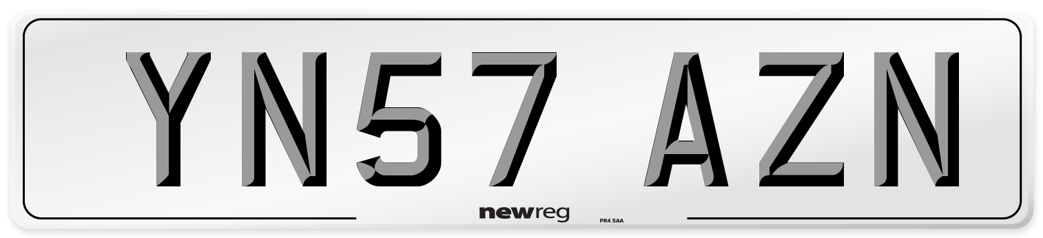 YN57 AZN Number Plate from New Reg